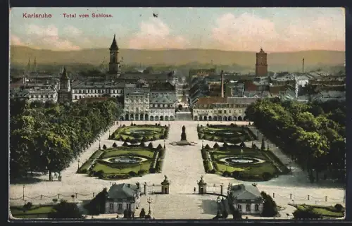 AK Karlsruhe, Total vom Schloss
