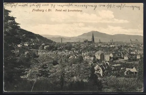 AK Freiburg i. Br., Total mit Lorettoberg