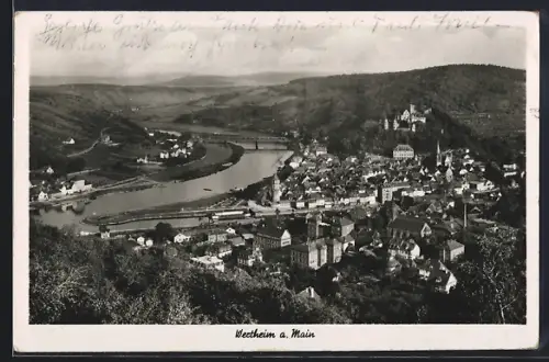 AK Wertheim a. Main, Stadtansicht, Main, Burg, Kirche