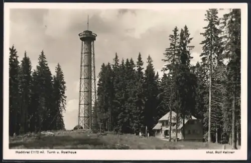 AK Hochfirst /Schwarzwald, Aussichtsturm, Rasthaus