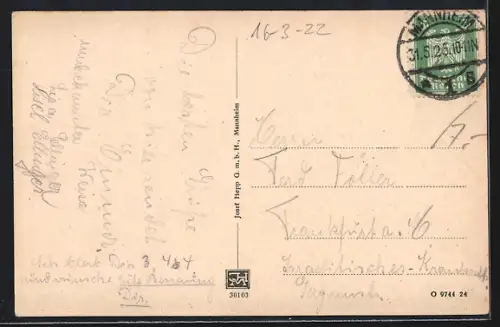 AK Mannheim, Schillerplatz, Kirche, Statue, Platzansicht