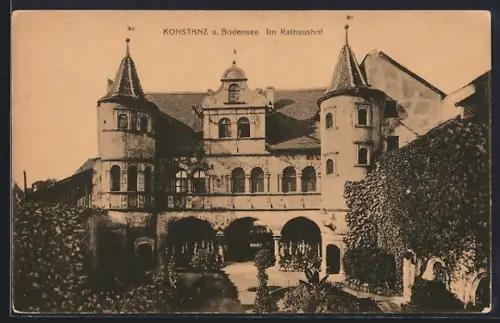AK Konstanz a. Bodensee, Rathaus, Innenhof