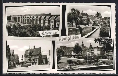 AK Bietigheim /Württ., Viadukt, Altstadt, Marktplatz