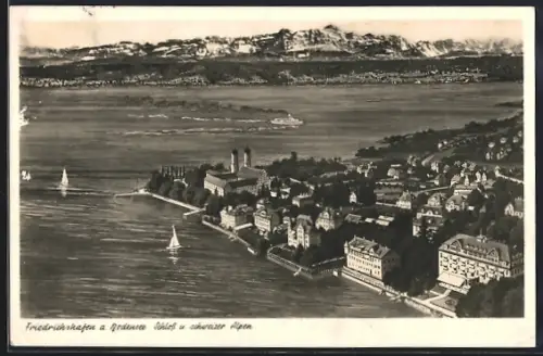 AK Friedrichshafen a. Bodensee, Schloss, Schweizer Alpen