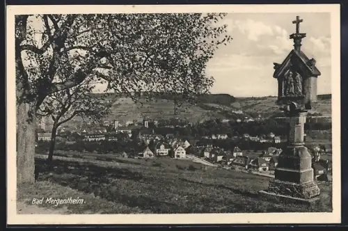 AK Bad Mergentheim, Blick auf Stadt und Bildstock