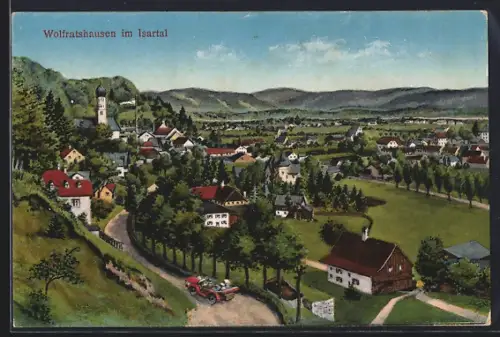 AK Wolfratshausen im Isartal, Ortsansicht, Kirche