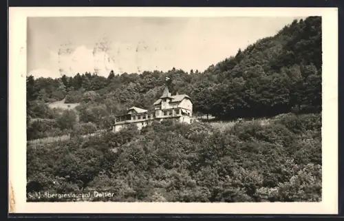 AK Freiburg i. Br., Schlossberg-Restaurant Dattler