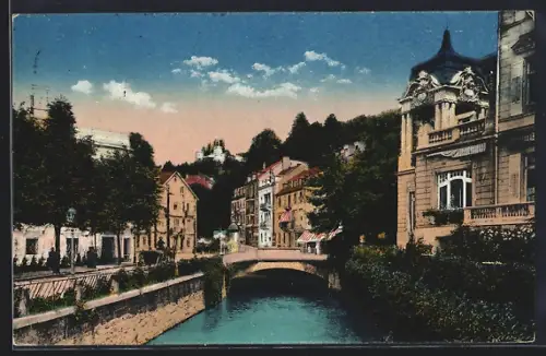 AK Baden-Baden, Partie an der Oos