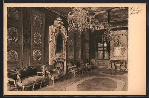 AK Baden-Baden, Schloss Favorite, Empfangszimmer