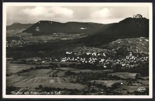 AK Neuffen, Hohenneuffen, Teck, Panoramaansicht