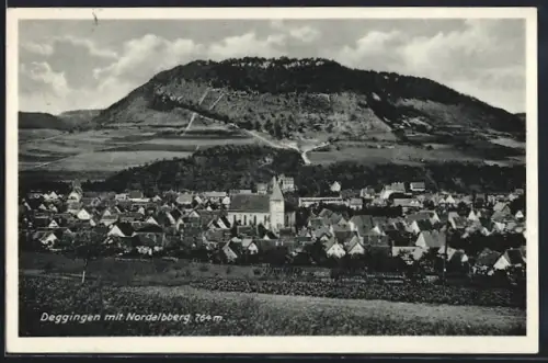 AK Deggingen, Ortsansicht mit Nordalbberg