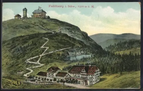 AK Feldberg i. Schw., Aussichtsturm, Hotel, Gasthaus auf dem Feldberg