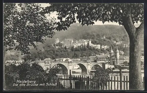 AK Heidelberg, Die alte Brücke mit Schloss