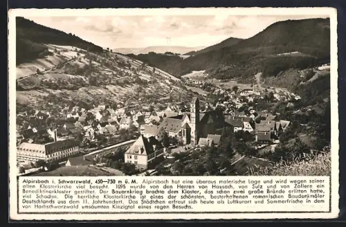 AK Alpirsbach i. Schwarzwald, Klosterkirche, Stadtansicht