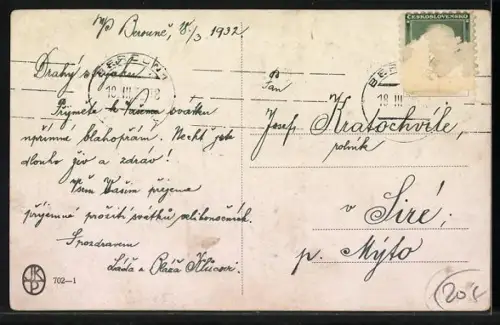 AK Namenstag, Gruppe marschiert mit Schile At Zije Josef