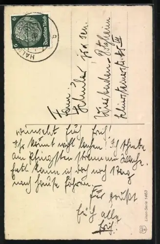 AK Baby spielt Musik auf einem Ast, Fröhliche Pfingsten