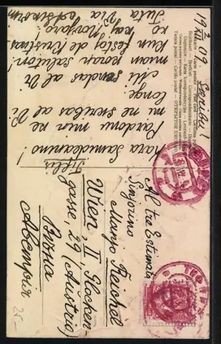 Präge-AK Engel in einem Stern-Passepartout