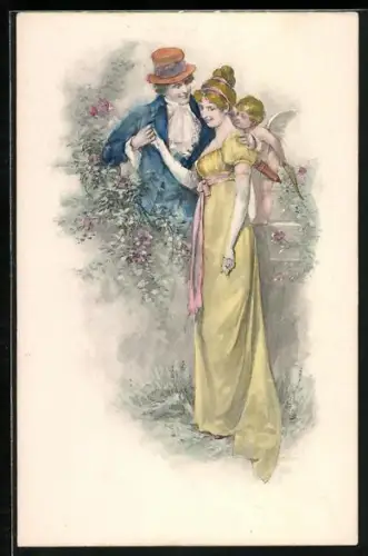 AK Amor flüstert eine Dame etwas zu