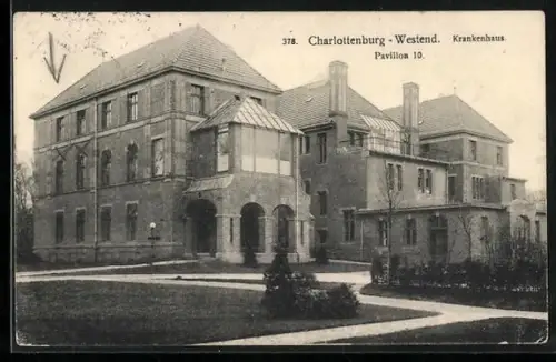 AK Berlin-Charlottenburg-Westend, Krankenhaus, Pavillon 10