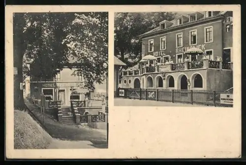AK Trechtingshausen a. Rhein, Hotel-Restaurant Rheinblick, Inh. Fr. Gaenz