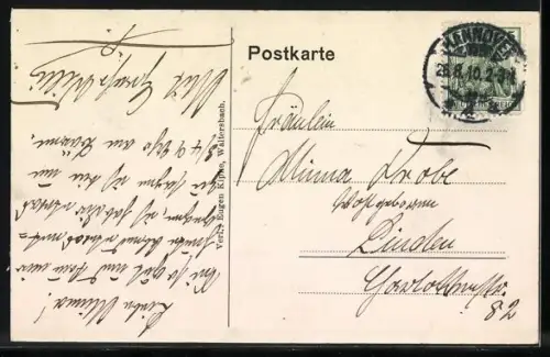 AK Gammelsbach i. Odw., Gasthaus von Adam Hofmann, Ruine Freienstein