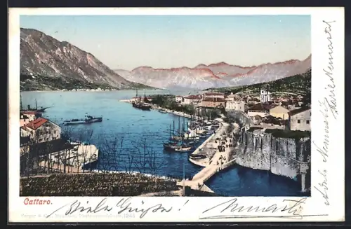AK Cattaro, Partie am Hafen