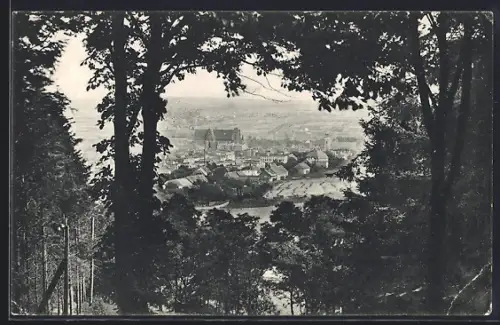 AK Striegau, Durchblick vom Plateau der Bergrestauration