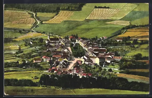 AK Hohenfurt i. B., Ortsansicht aus der Vogelschau