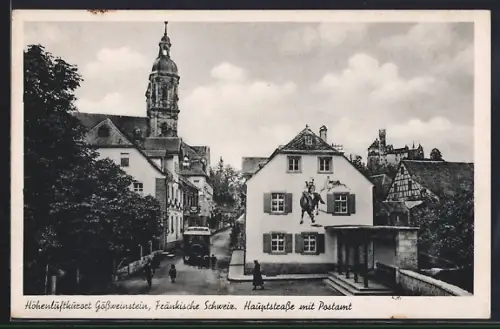 AK Gössweinstein /Fränkische Schweiz, Hauptstrasse mit Postamt