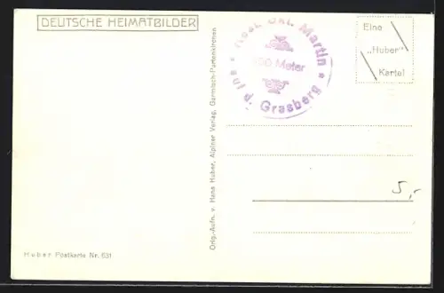 AK Grasberg, Restaurant St. Martin mit Blick auf die Höllentalspitzen