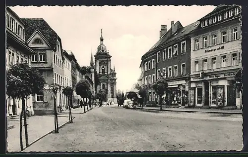 AK Kitzingen am Main, Partie in der Kaiserstrasse