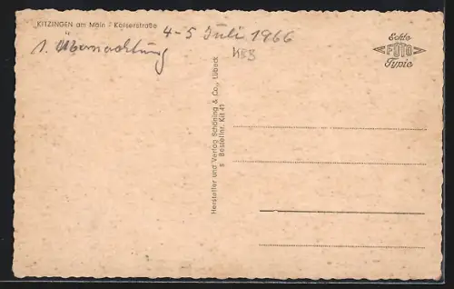 AK Kitzingen am Main, Partie in der Kaiserstrasse