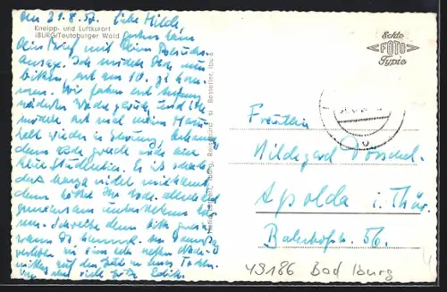 AK Iburg /Teutoburger Wald, Blick über die Dächer vom Ort