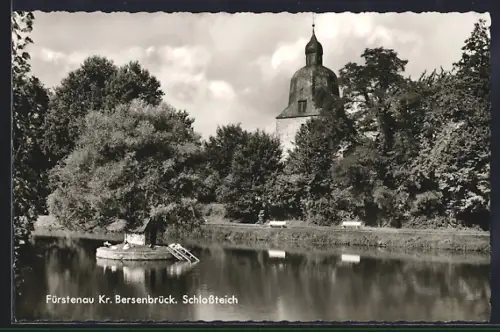 AK Fürstenau /Bersenbrück, Schlossteich im Schlossgarten