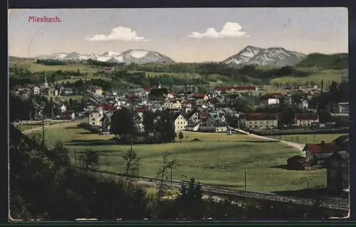 AK Miesbach, Ortsansicht mit Umgebung