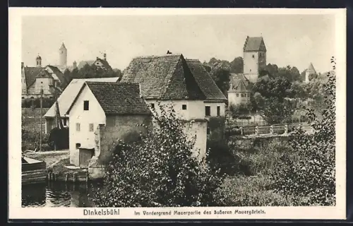 AK Dinkelsbühl, Mauerpartie des äusseren Mauergürtels