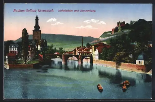 AK Bad Kreuznach, Nahebrücke, Kauzenberg