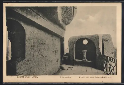 AK Externsteine /Teutoburger Wald, Kapelle auf dem Felsen, Plattform