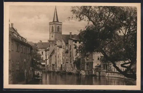 AK Erfurt, Stadtbild an der Gera