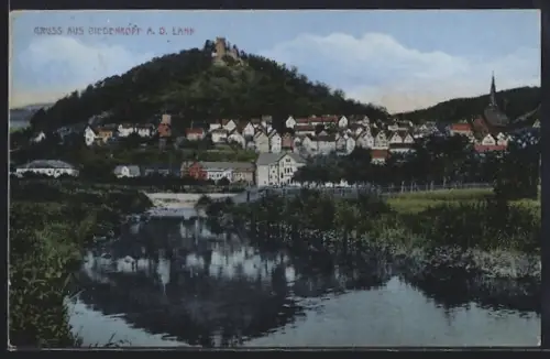 AK Biedenkopf a. d. Lahn, Stadtansicht mit Burg und Kirche