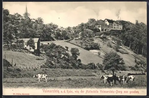 AK Volmarstein a. d. Ruhr, Gasthof Wehberg, Haltestelle Volmarstein-Burg
