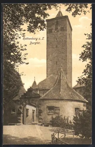 AK Rothenburg o. T., Das Burgtor und Burgturm