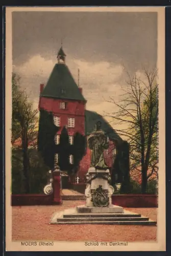 AK Moers /Rhein, Schloss mit Denkmal