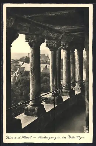 AK Trier a. d. Mosel, Säulengang in der Porta Nigra