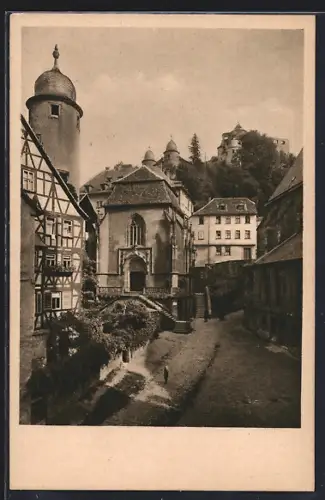 AK Wertheim a. M., Platz an der evangelischen Kirche mit Kilianskapelle, jetzt Museum
