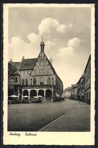AK Amberg, Strassenpartie am Rathaus