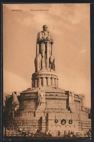 AK Hamburg-St.Pauli, Das Bismarck-Denkmal