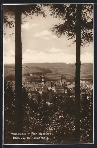 AK Wunsiedel im Fichtelgebirge, Blick vom Katharinenberg
