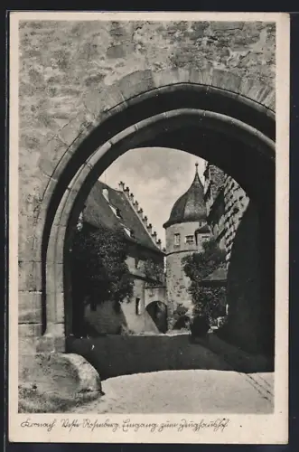 AK Kronach, Veste Rothenburg, Eingang zum Hof
