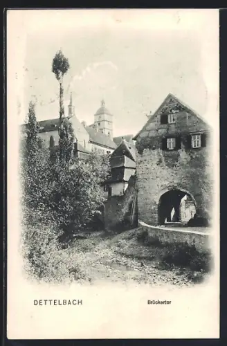 AK Dettelbach, Brückertor am Fluss
